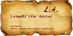 Leimdörfer Aszter névjegykártya